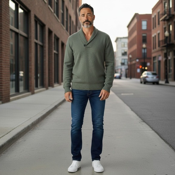 Joseph Abboud Other - Joseph Abboud Mens XXL Sage Green Wool Blend Shawl Collar Pullover Sweater